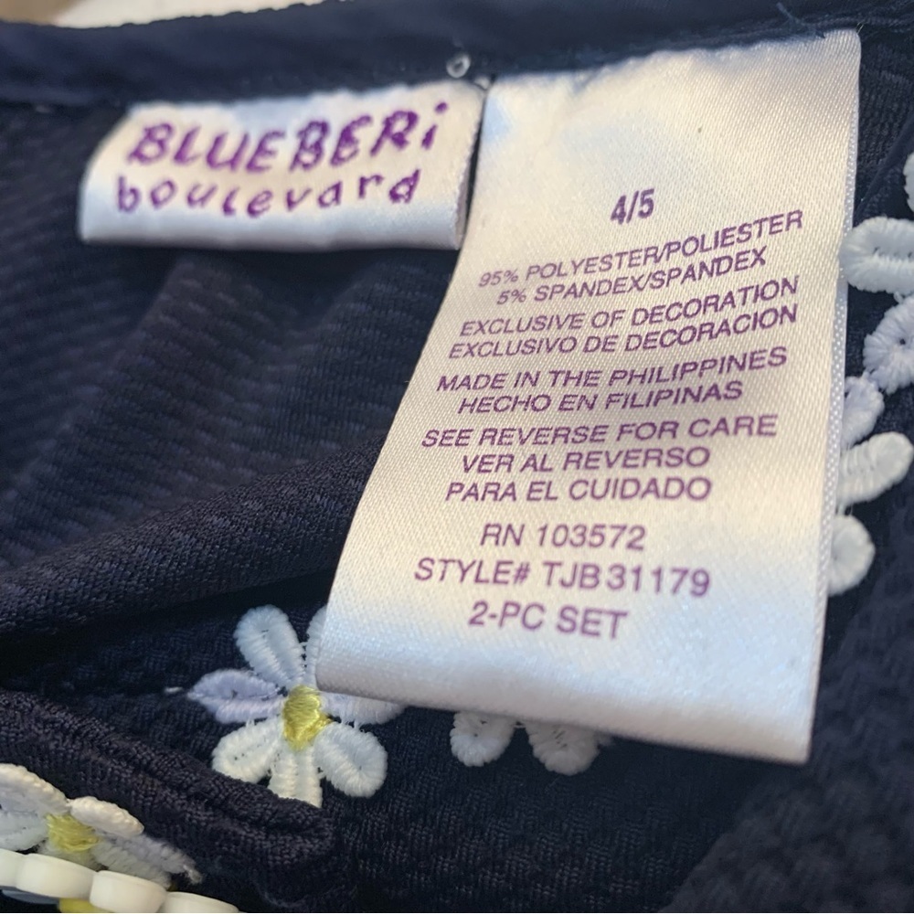 BLUEBERI BOULEVARD Navy Blue Sunflower Coat - Picture 6 of 6